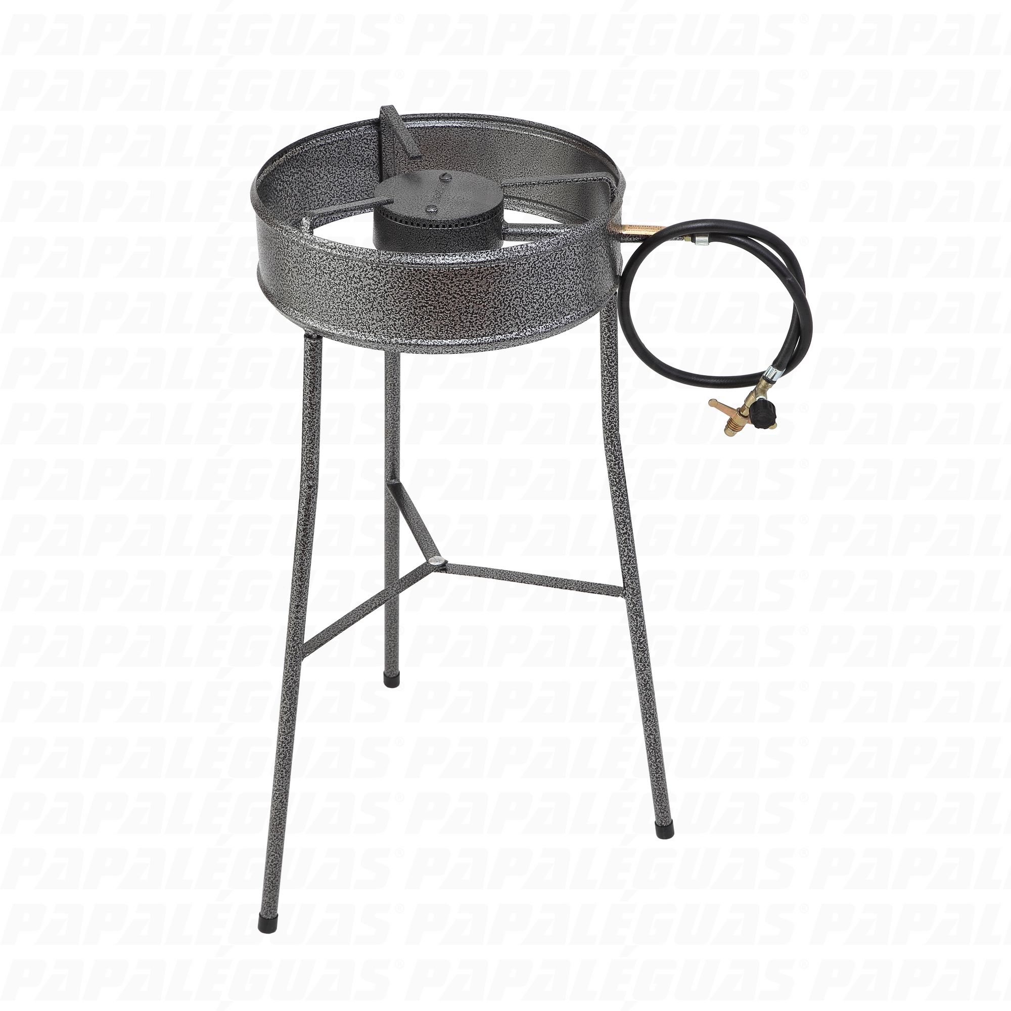 Fogareiro 34cm Queimador Grande Ferro Fundido E Tripé